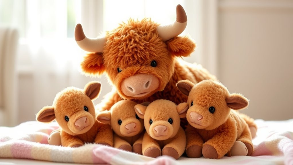 adorable plush cow set