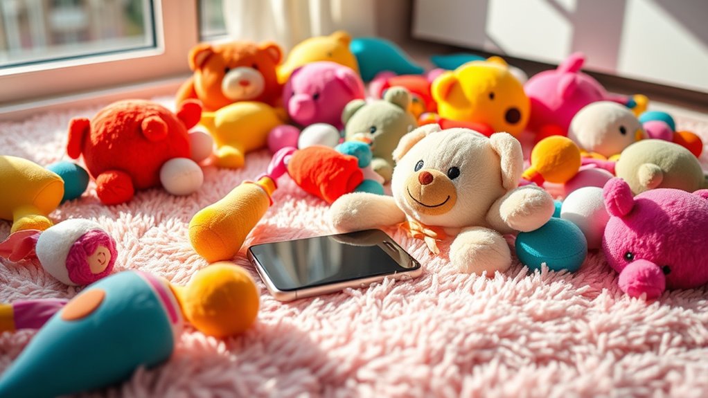 affectionate texting with toy