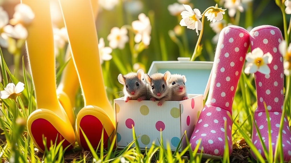charming handcrafted mice set