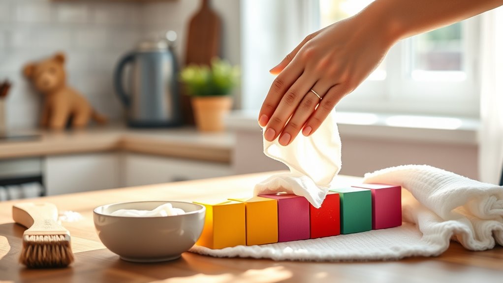 clean wooden toy blocks