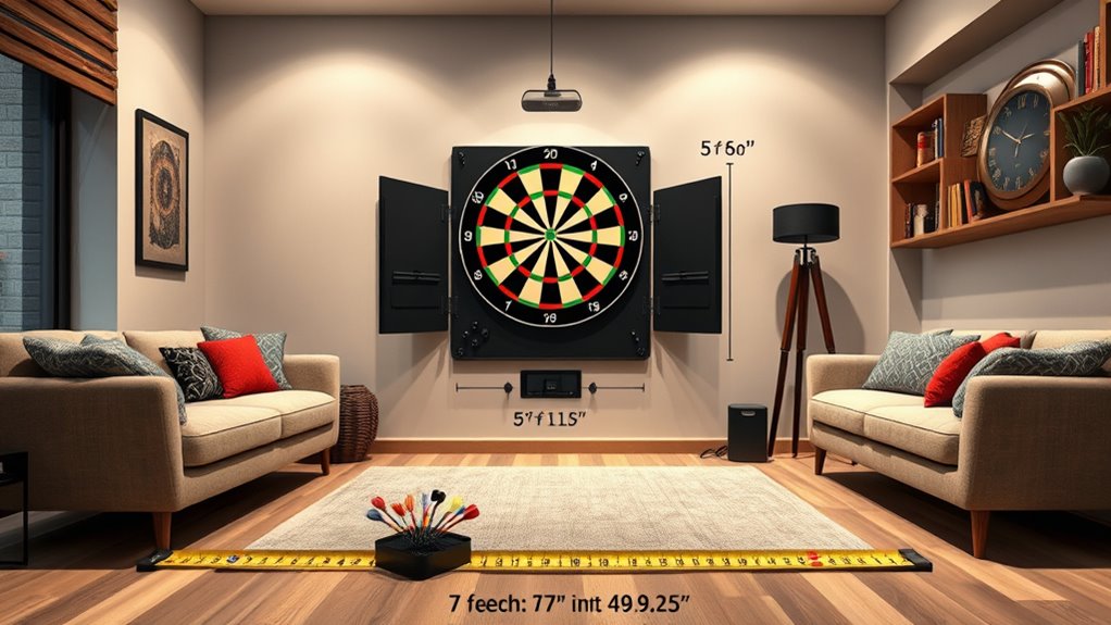 dartboard height and distance