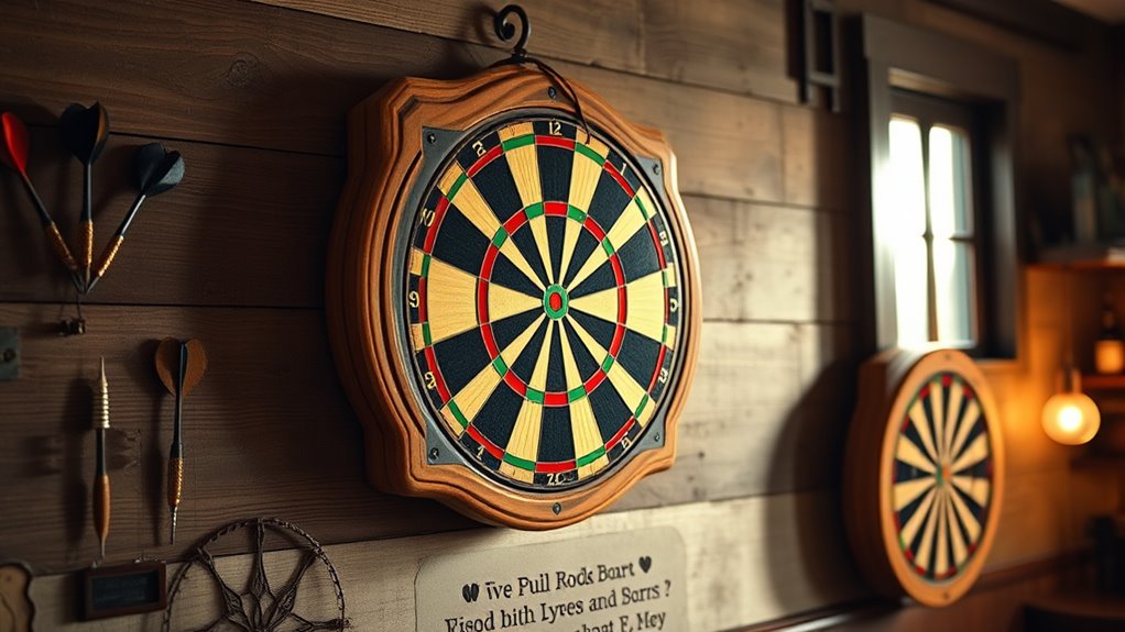 elegant wooden dart board