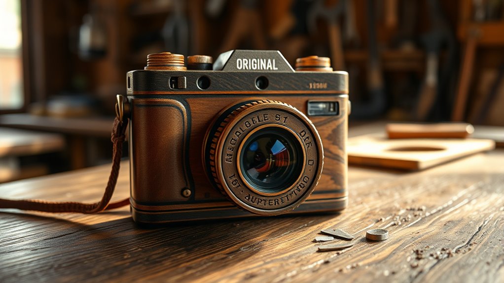 exceptional handcrafted wooden camera