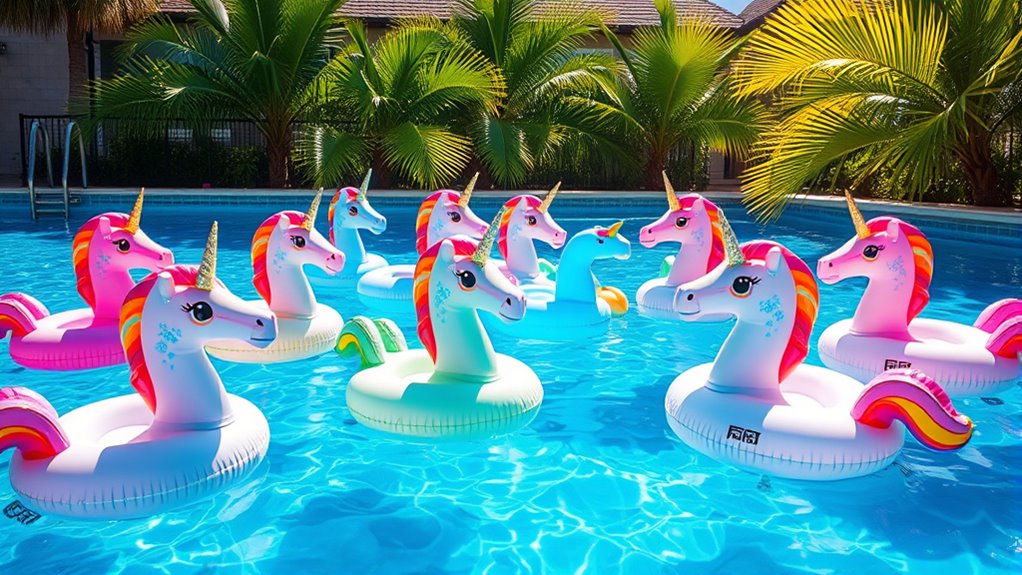 inflatable unicorn pool floats