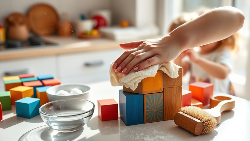 safe clean wooden blocks