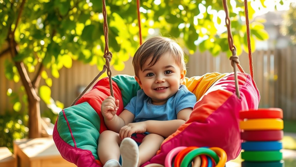 secure swinging sensory play