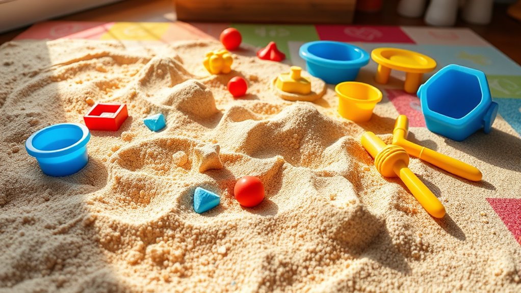 sensory play with kinetic sand