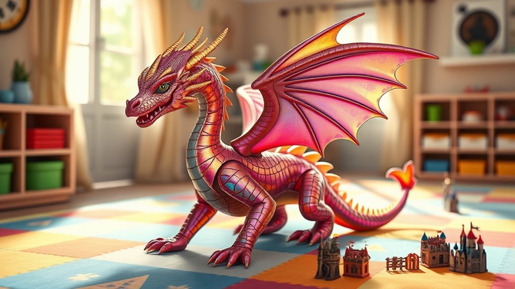 vibrant articulated rainbow dragon