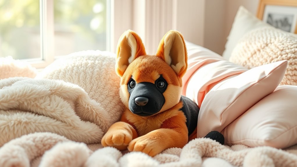 weighted plush dog toy