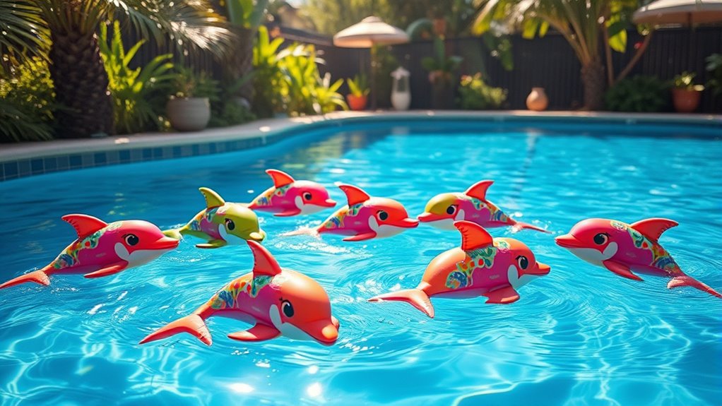 whimsical inflatable dolphin accessory